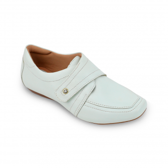 Sapato em couro branco - Código 2078