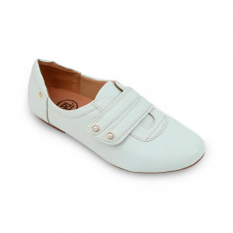 Sapato em couro branco - Código 1452